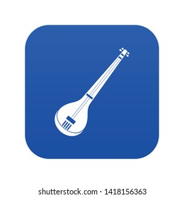 Indian guitar icon digital blue for any design isolated on white vector illustration