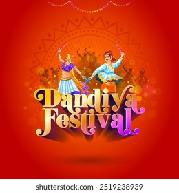 Festival indiano de Gujrati Dandiya, dandia night dance ou fundo navratri.