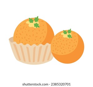 indian gulab jamun vector isolated