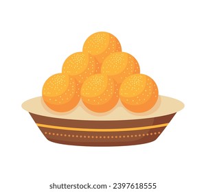 indian gulab jamun vector isolated