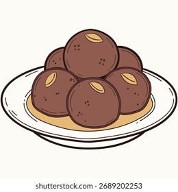 indian gulab jamur misthi vector illustrator