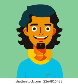 Indian guy student cartoon vector