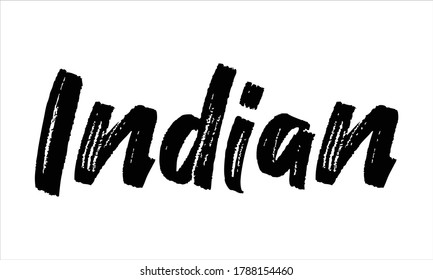 tipografía de pincel dibujada por mano india Grabación de texto en negro y frase aislada en el fondo blanco