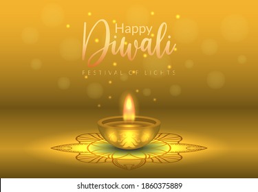 Indian happy diwali light festival diya lamps of hindu religion holiday mandala background Diwali background festival of light, religius background poster culture indian
