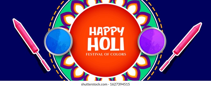 indian happy holi festival of colors banner