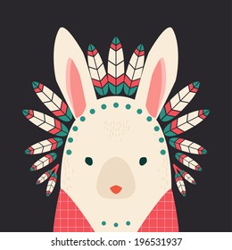 Indian hare with feathers