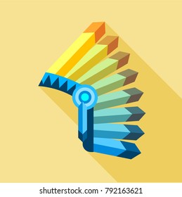 Indian hat icon. Flat illustration of indian hat vector icon for web