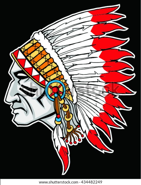 Indian Head Mascot Native American Indian Stock Vector (Royalty Free ...