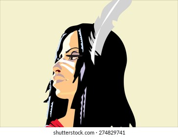 Indian head. Vector