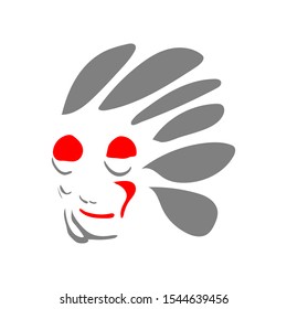 indian head vector illustration in white background