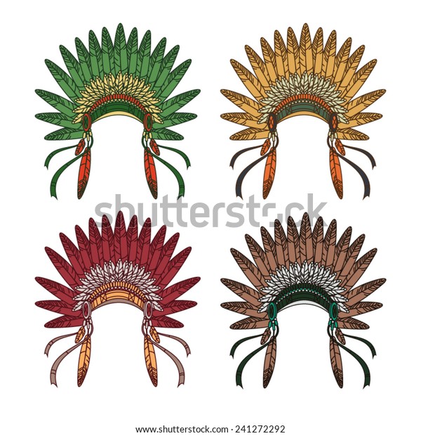 Indian Headdress Stock Vector (Royalty Free) 241272292 | Shutterstock