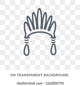 Indian Headdress icon. Indian Headdress design concept from American Indigenous Signals collection. Simple element vector illustration on transparent background.