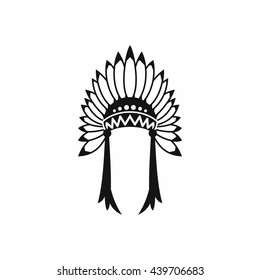 Indian headdress icon, simple style