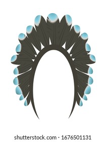 Indian headdress mask. vector illustration