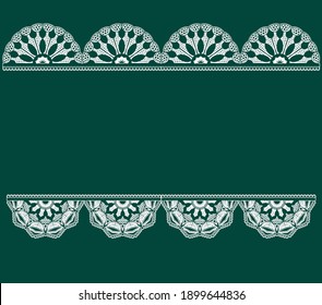 La decoración de la frontera de Henna india tiene patrones de colores en blanco y negro.
