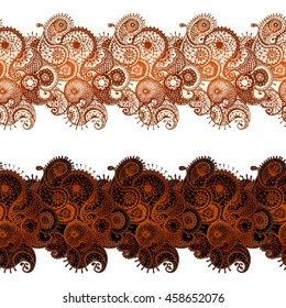 Indian henna, mehendi pattern tattoo. Abstract lace design with paisley, coloring for adults, elements for the eastern decor