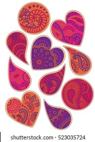 Indian Henna Paisley & Heart Cookies