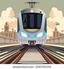 Indische Hochgeschwindigkeits-Delhi Metro Rail Illustration