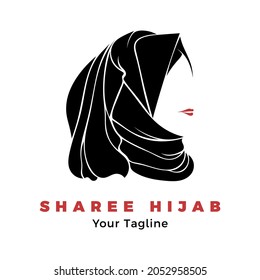 Indian hijab logo template design. closed clothing for Muslim women. This logo design is used for the hijab brand.
