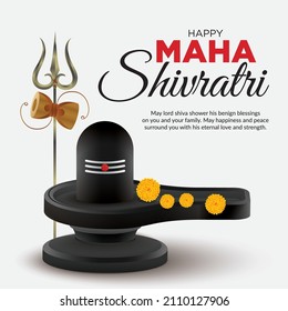 Indian Hindu festival happy Maha Shivratri banner design template.
