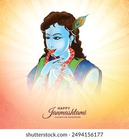 Indian hindu festival of janmashtami celebration card background