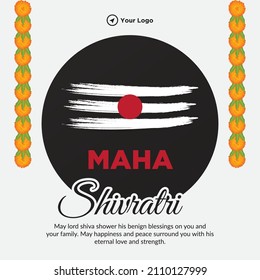 Indian Hindu festival Maha Shivratri banner design template.