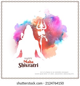 Indian Hindu festival Maha Shivratri greeting background vector