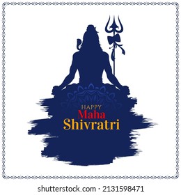 Indian Hindu festival Maha Shivratri greeting background vector