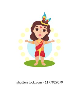 Indian Hindu god cartoon vector Illustration on a white background