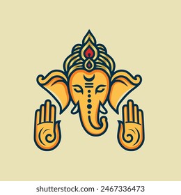 Indian Hindu god Ganesha vector illustration