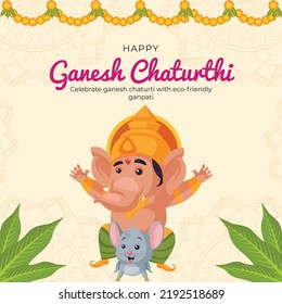 Festival hindú tradicional que celebra Ganesh Chaturthi con una plantilla de batpati ecológica.