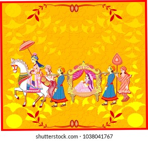 Indian  Hindu Wedding Invitation  Card
All elements are in separate layers color can be changed easily.     
