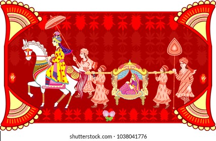 Indian  Hindu Wedding Invitation  Card
All elements are in separate layers color can be changed easily.     
