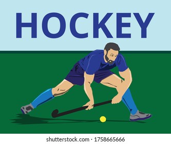 Indian Hockey Player in Illustration and Vector