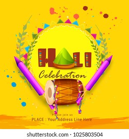 Indian Holi Traditional Festival "Holi Fair" Celebration Poster Or Banner Background.