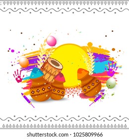 Indian Holi Traditional Festival "Holi Fair" Celebration Poster Or Banner Background.