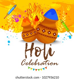 Indian Holi Traditional Festival "Holi Fair" Celebration Poster Or Banner Background.