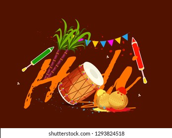 Indian Holi Traditional Festival "Holi Fair" Celebration Poster Or Banner Background.