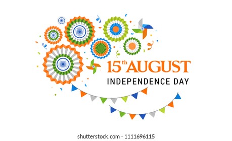 Indian holiday, Happy Independence Day celebration, poster and banner design