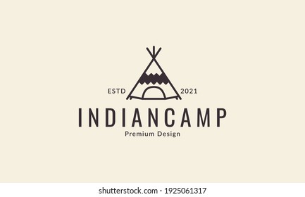 indian home camp lines culture logo design vector icon symbol illustration