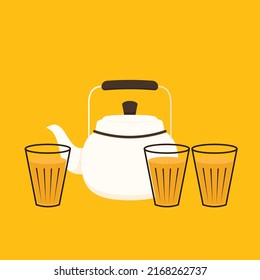Indian hot drink vector. Indian chai icon. Chai is Indian drink. 