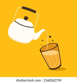 Indian hot drink vector. Indian chai icon. Chai is Indian drink. 