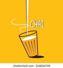 Indian hot drink vector. Indian chai icon. Chai is Indian drink. 