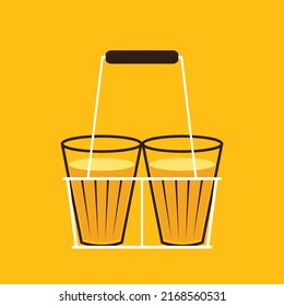 Indian hot drink vector. Indian chai icon. Chai is Indian drink. 