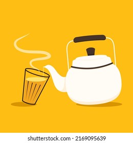 Indian Hot Drink Vector. Indian Chai Icon. Chai Is Indian Drink. 