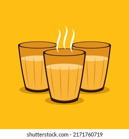 Indian hot drink vector. Indian chai icon. Chai is Indian drink. 