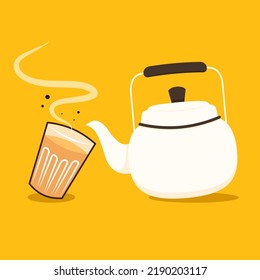 indischer Heißgetränk-Vektor. Indische Chai-Ikone. Chai ist indisches Getränk. 