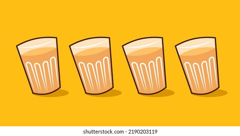 Indian Hot Drink Vector. Indian Chai Icon. Chai Is Indian Drink. 