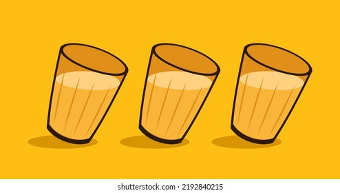 Indian hot drink vector. Indian chai icon. Chai is Indian drink. 