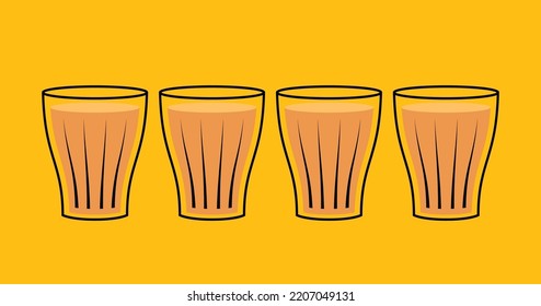 Vector indio de bebidas calientes. Icono de chai indio. Chai es una bebida india. 